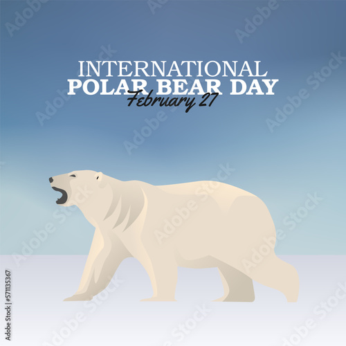 vector graphic of international polar bear day good for international polar bear day celebration. flat design. flyer design.flat illustration.