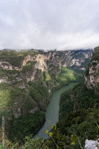 Beautiful view of the majestic Canyon del Sumidero in Mexico. 