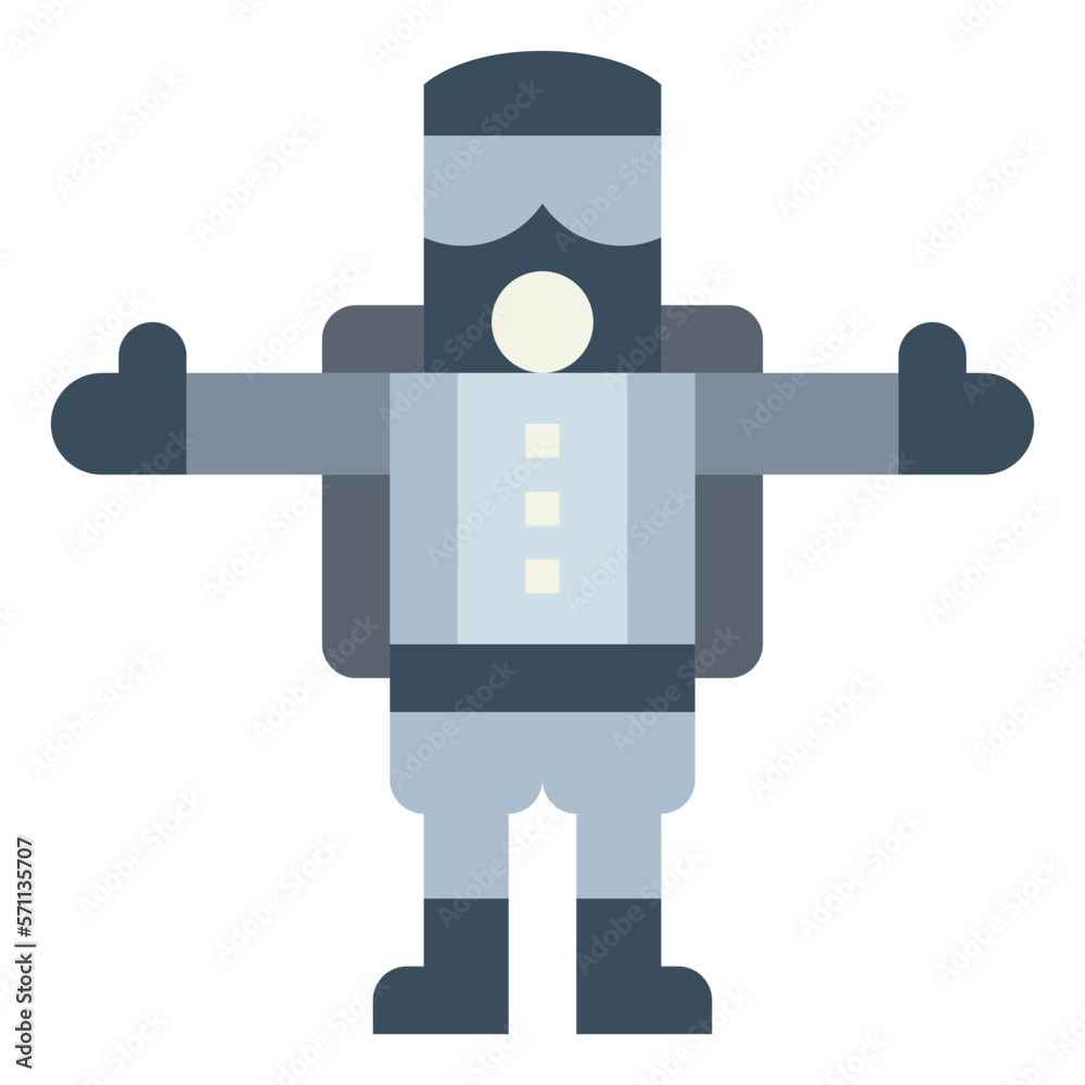 Fototapeta premium Vapor protective suit flat icon style