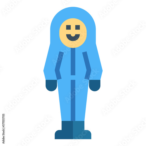 Tyvek coverall flat icon style