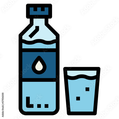 water filled outline icon style