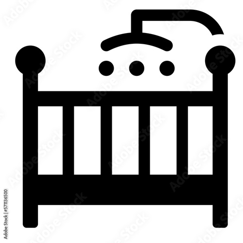 Baby Bed Glyph Icon