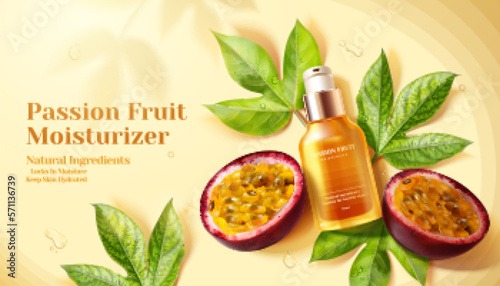 Passion fruit skin care product ad