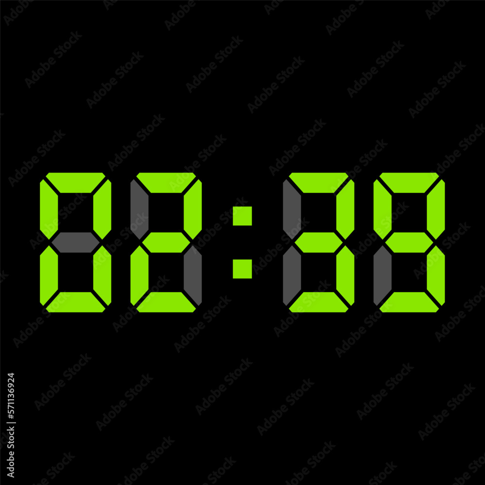 Digital clock vector illustration, time icon