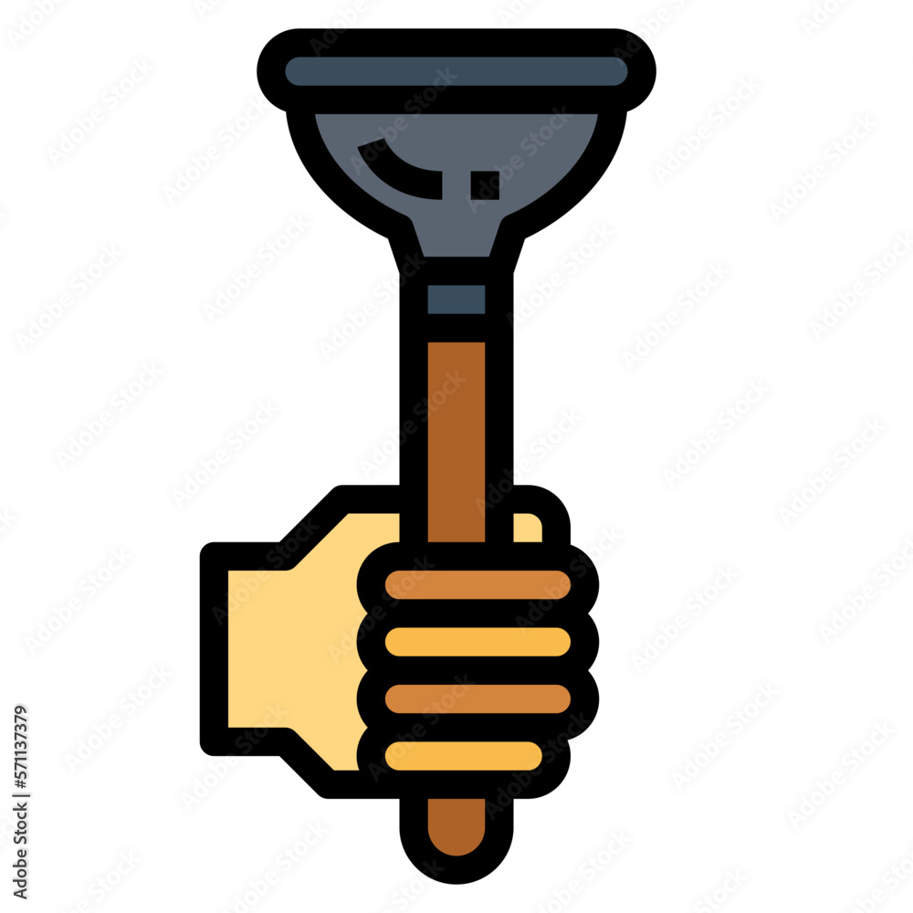 plunger filled outline icon style plunger filled outline icon style