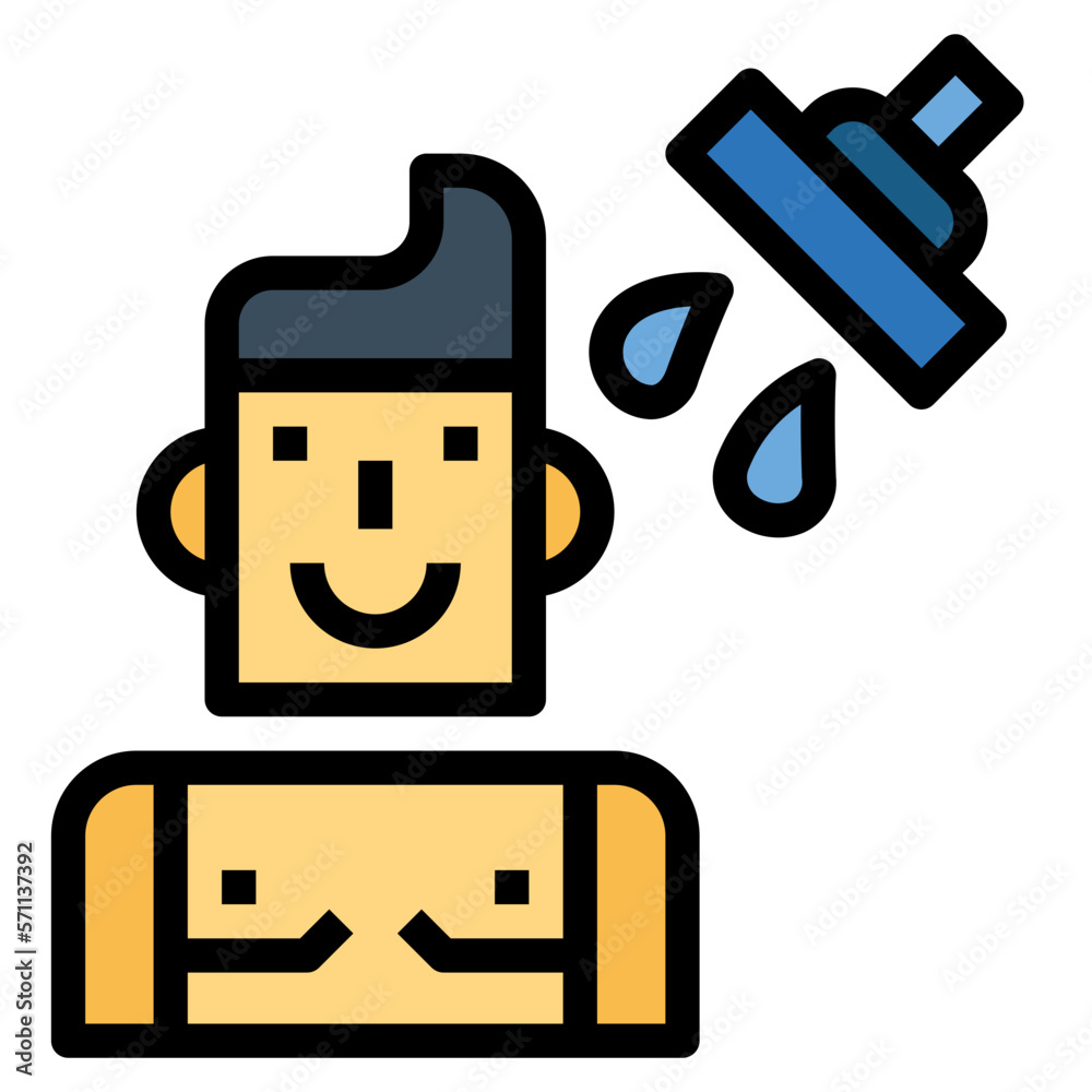 Fototapeta premium shower filled outline icon style