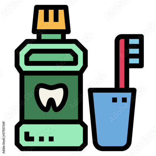 mouthwash filled outline icon style