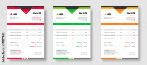 corporate modern minimal Business invoice form template. Invoicing quotes, money bill, Tax form, payment receipt, price invoices and payment agreement design template set.