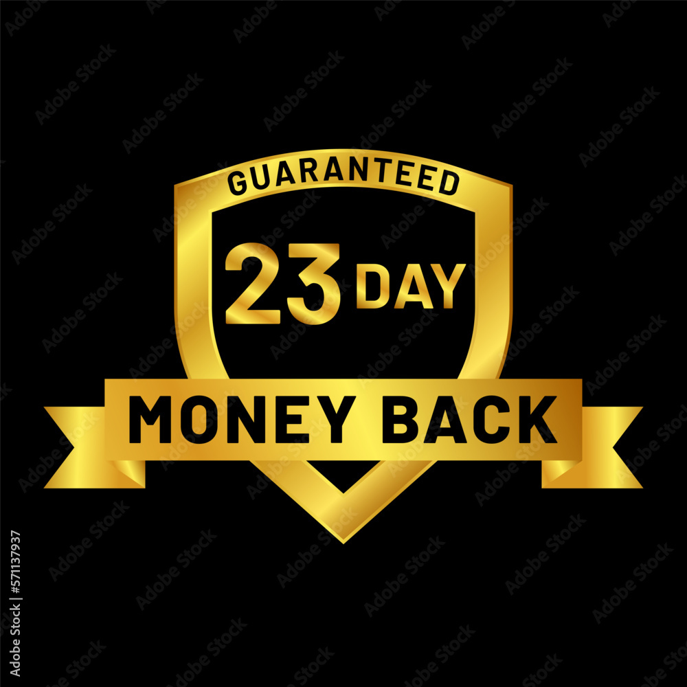 money back guaranteed badge in gold color