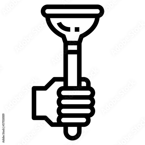 plunger line icon style
