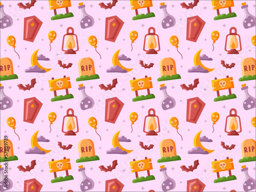 Seamless Pattern purple of Halloween 