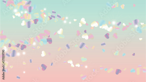 Realistic Background with Confetti of Hearts Glitter Particles. St. Valentine Day. Celebration pattern. Light Spots. Explosion of Confetti. Glitter Vector Illustration. Design for Banner.