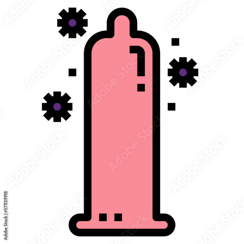 condom filled outline icon style