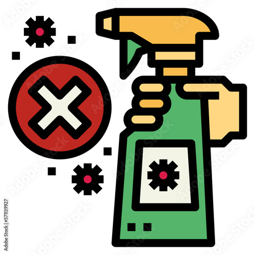 disinfectant filled outline icon style