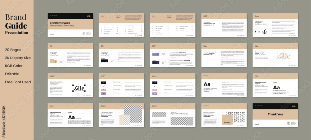 Brand Guidelines Presentation Template. Brand Manual Style Guidelines.
