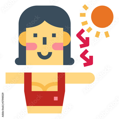 sun cream flat icon style