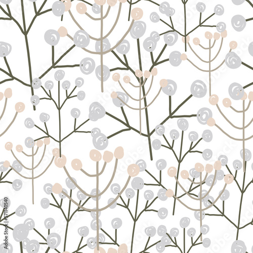 spring seamless pattern cute childish. seamless pattern with plants. For fashion fabrics, children's clothing, t-shirts, cards, templates and scrapbooking. Children's drawing style.