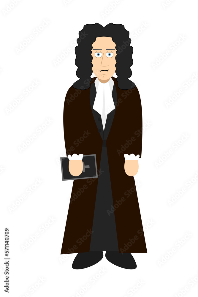 Cartoon Puritan Preacher wearing brown coat Stock Photo | Adobe Stock