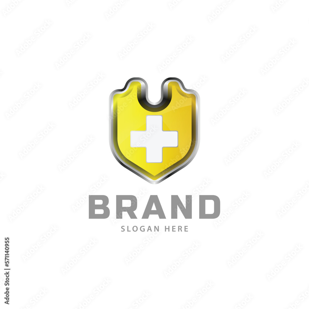 Obraz premium Medical and shield logo design template
