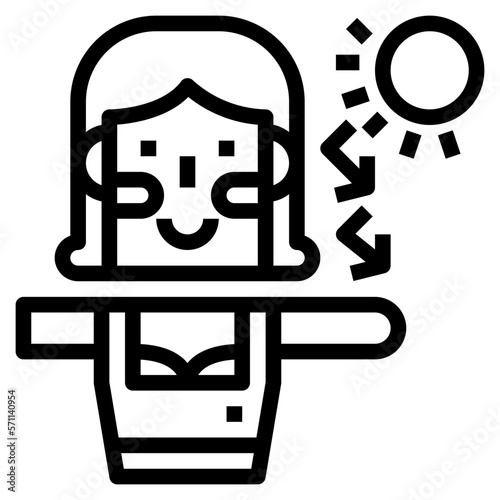 sun cream line icon style