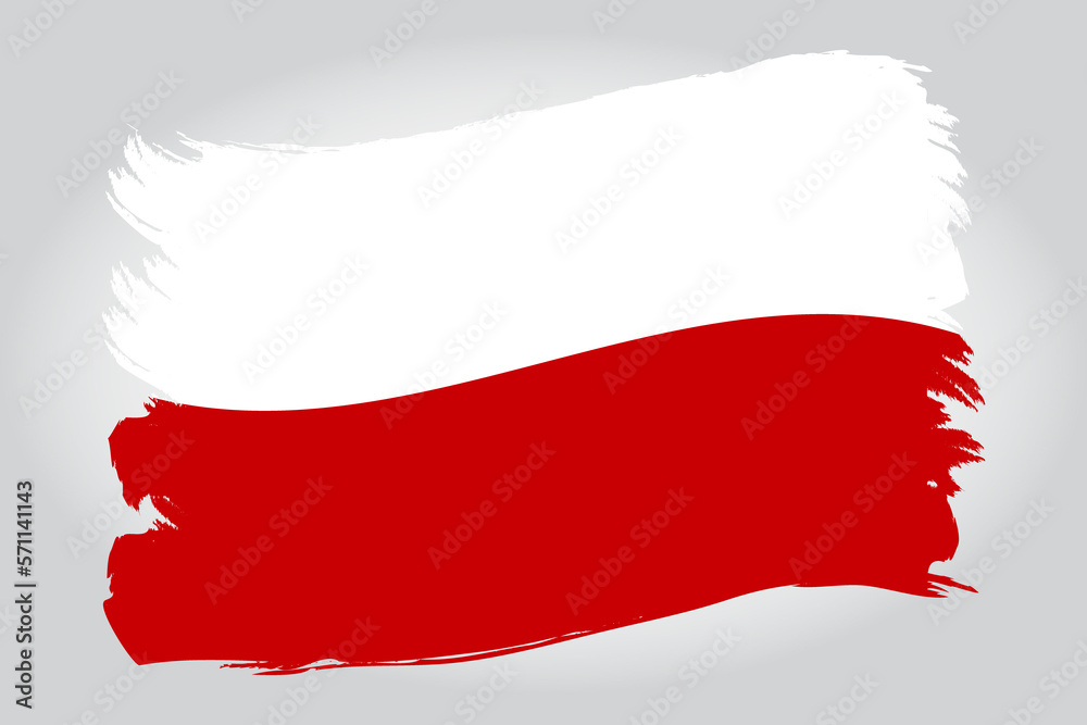 Poland flag paint brush strokes isolated on white background. Vector illustration Poland flag paint brush strokes isolated on white background. Vector illustration