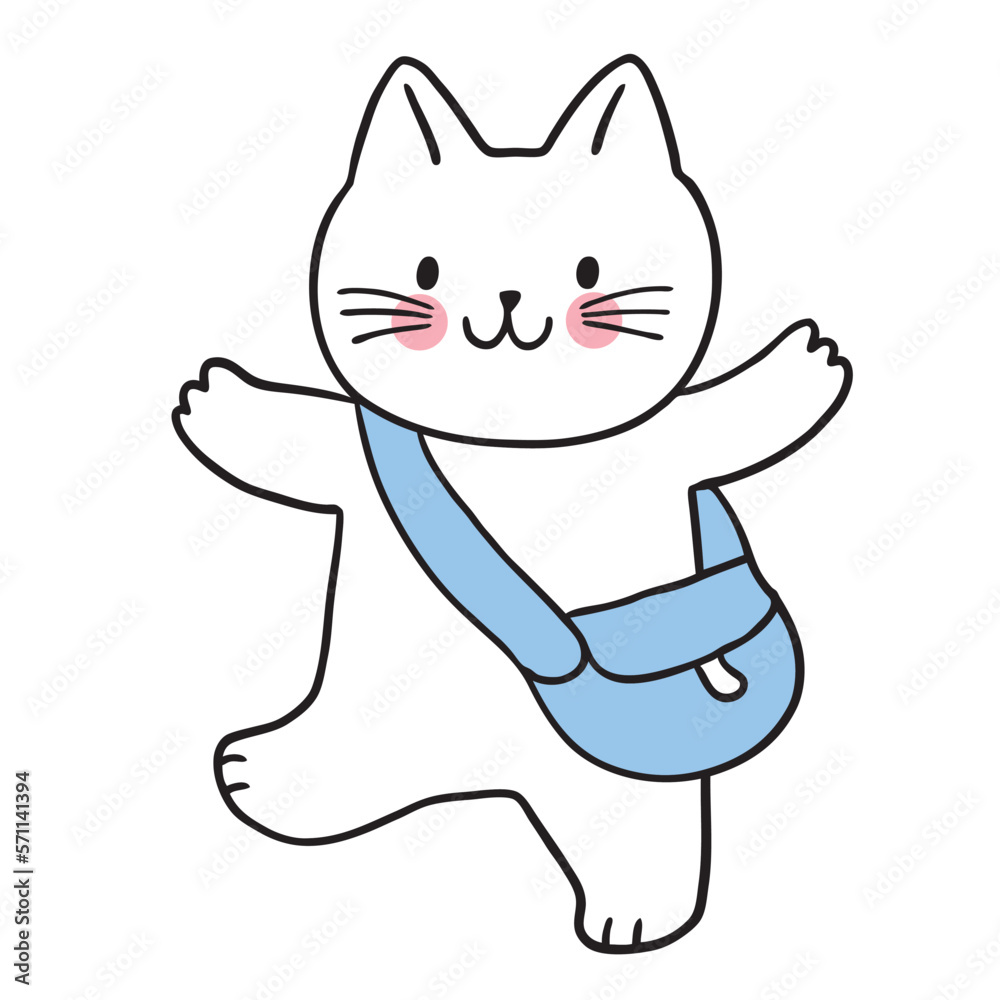 Cartoon cute character funny cat vector. Cartoon cute character funny cat vector.