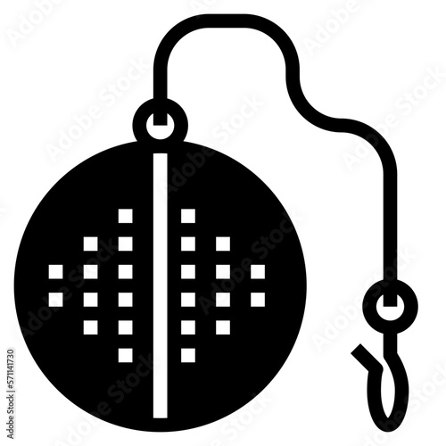 tea strainer. Glyph icon. Food and drink vector element