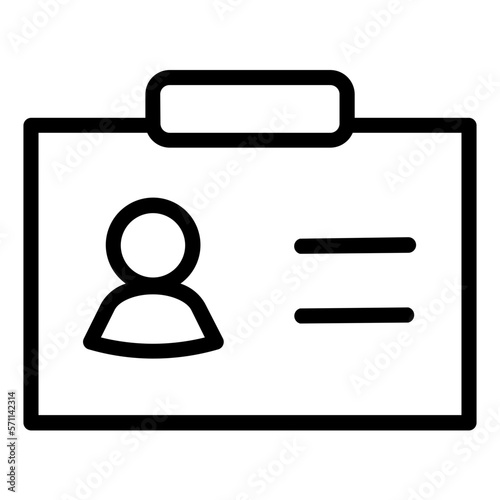 Id card outline icon