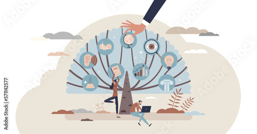 Service learning as education and community needs mix tiny person concept, transparent background.