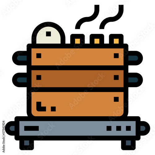 steamed filled outline icon style