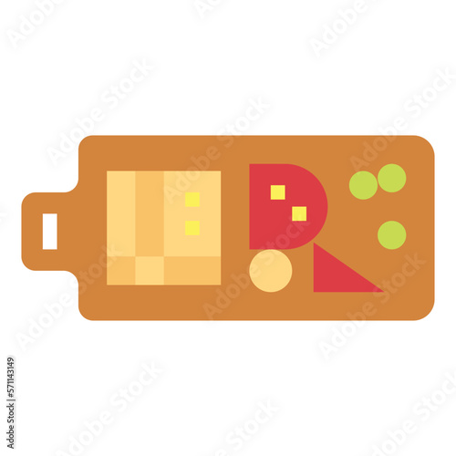 cheese board flat icon style