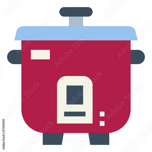 cooker flat icon style