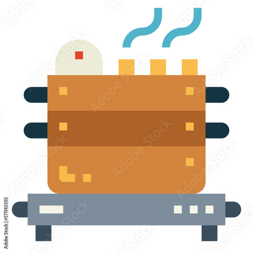 steamed flat icon style