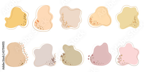 Vector set of Aesthetic frames designed on white background for card design, wedding, paper decoration, digital print, Scrapbook, teacher elements, Students, postcard, poster and more.