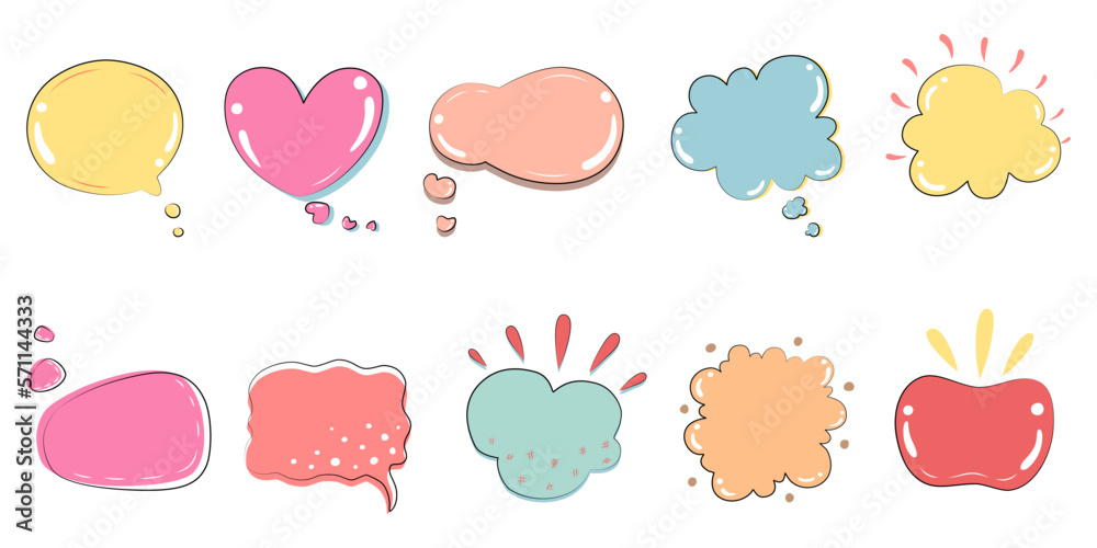 Vector set of comic bubbles design on white background for card design, speech bubble, paper embellishment, digital print, scrapbook, teacher element, student, education and more. Vector set of comic bubbles design on white background for card design, speech bubble, paper embellishment, digital print, scrapbook, teacher element, student, education and more.
