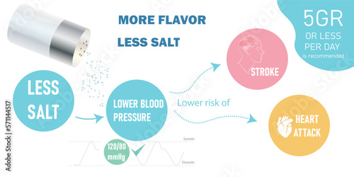 Infographic to raise awareness of the use of salt.