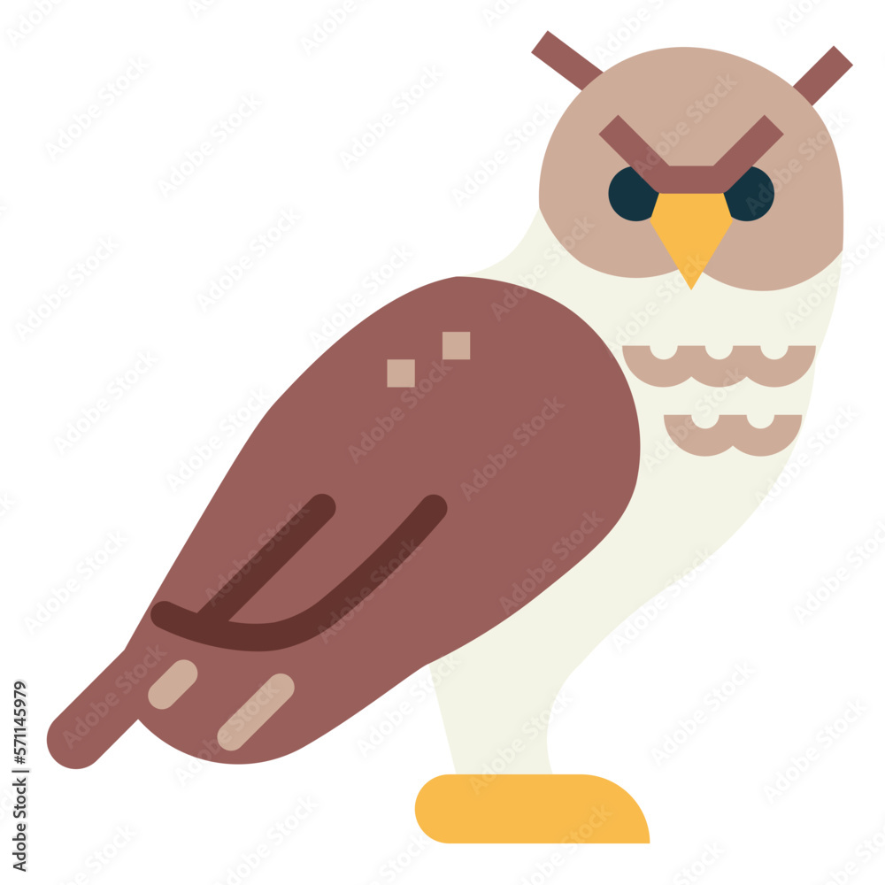 owl flat icon style owl flat icon style