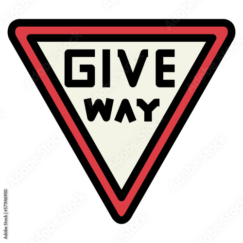 give way filled outline icon style
