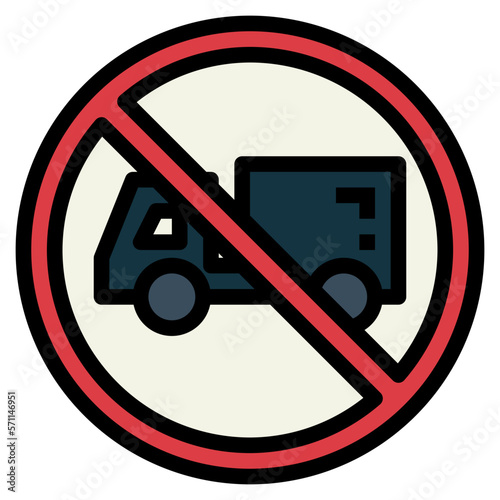 no heavy vehicles filled outline icon style