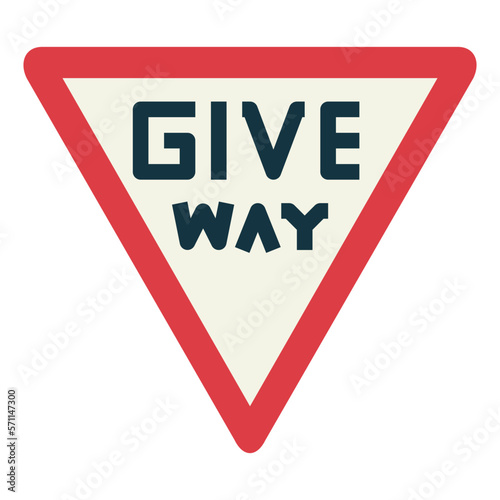 give way flat icon style