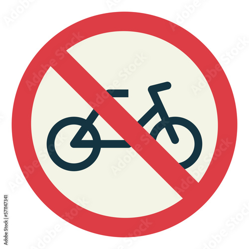 No cycling flat icon style