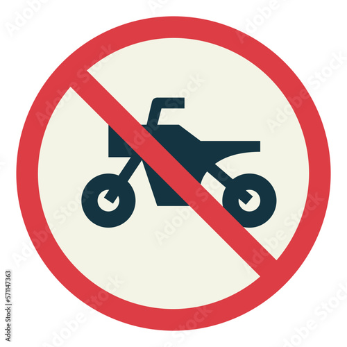 no motorcycles flat icon style