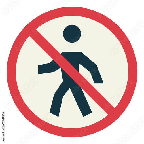 no pedestrians flat icon style