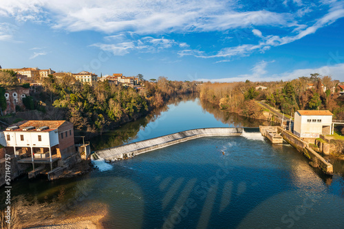 Dam on the Tarn river, in Rabastens, in the Tarn, in Occitanie, France photo