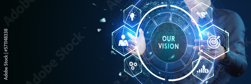 Wallpaper Mural Business, technology, internet and network concept. Virtual screen of the future and sees the inscription: Our vision. Torontodigital.ca