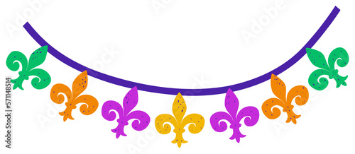 Quadro su tela Stylized Fleur De Lis Bunting