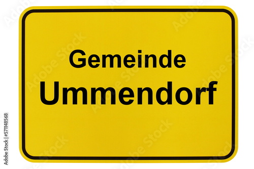 Illustration eines Ortsschildes der Gemeinde Ummendorf in Baden-Württemberg photo