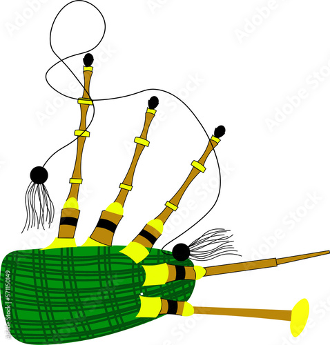 Irish bagpipe St. Patrick's Day. Irish musical instrument