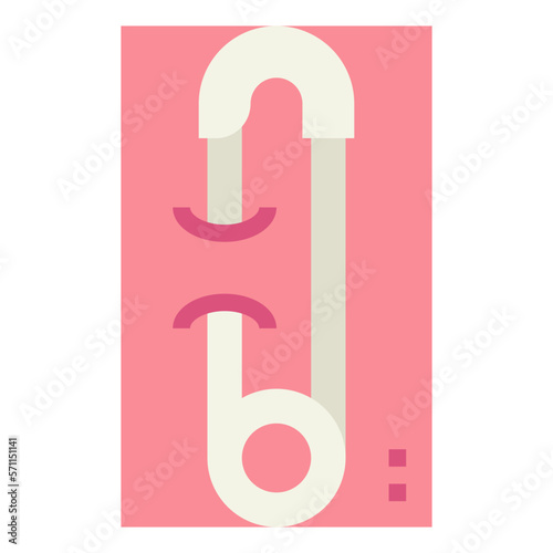 safety pin flat icon style