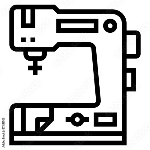 sewing machine line icon style